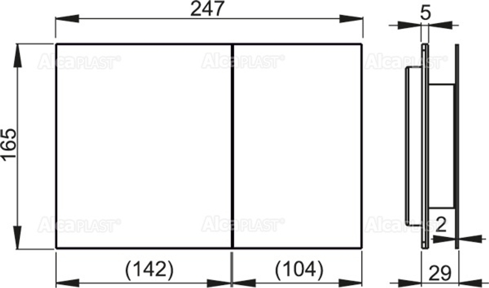 Кнопки смыва AlcaPlast FLAT INOX AIR, мат/глянец