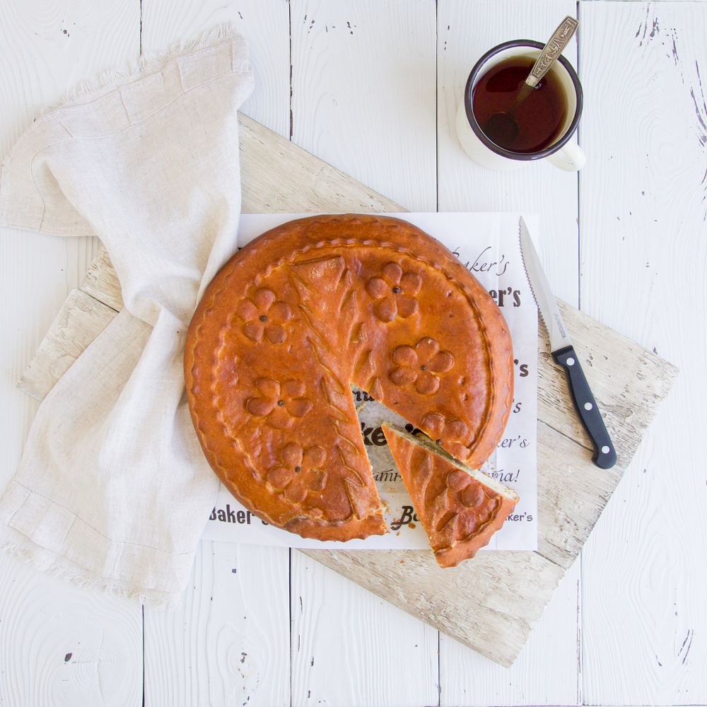 Пирог с курицей и сыром
