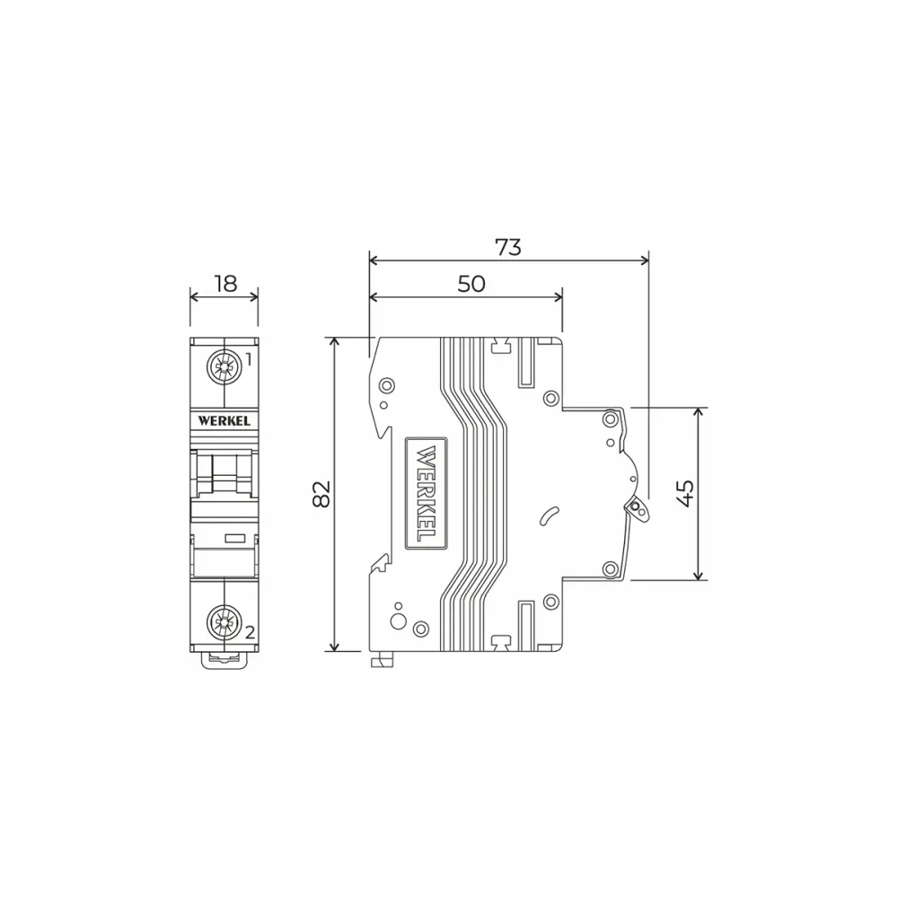Автоматический выключатель 2P 63A C 6кА W902P636