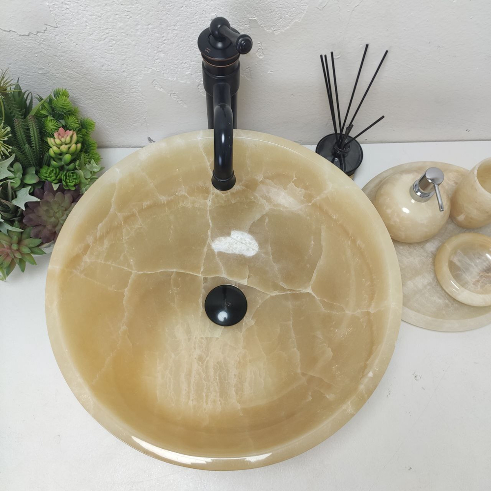 Раковина из оникса Bowl Yellow TinLip BO-61113 45*45*17