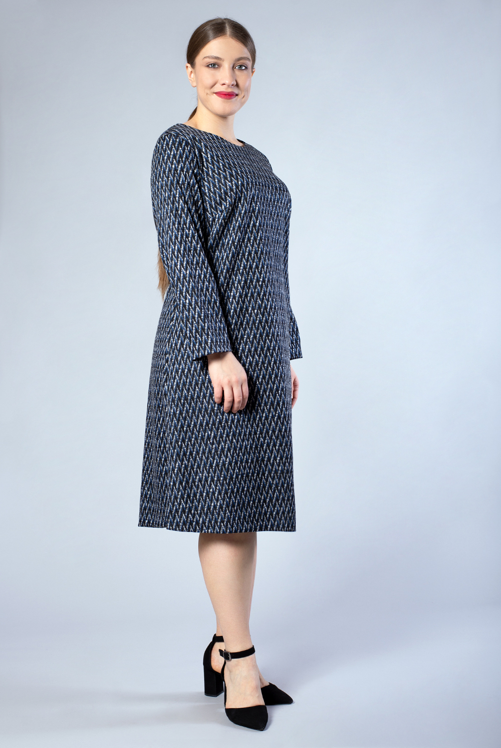 Платье женское 3861ЛП, черно-синий #225ЧС053861ЛП