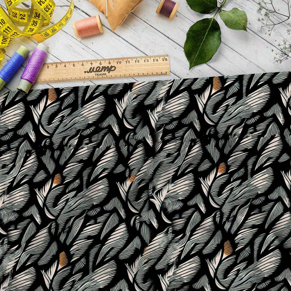 Ткань премиум таффета эффектные орнаменты