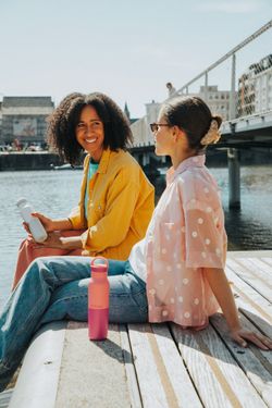 Термобутылка Klean Kanteen Rise Vac Classic Arch Loop 12oz (355 мл) Barely Blue