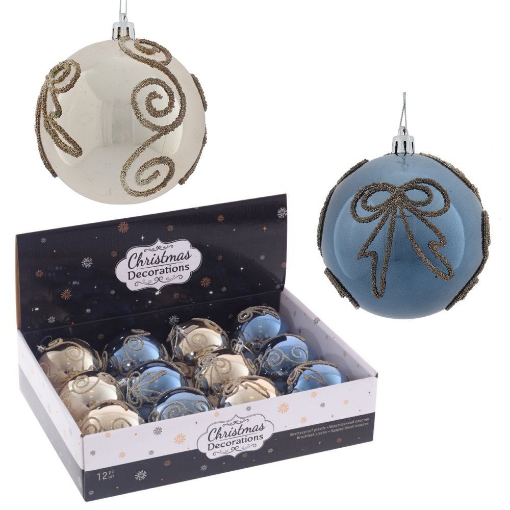 GAEM Набор из 12шт Украшение новогоднее "Шар", D 8 см, L35,5 W27 H9 см