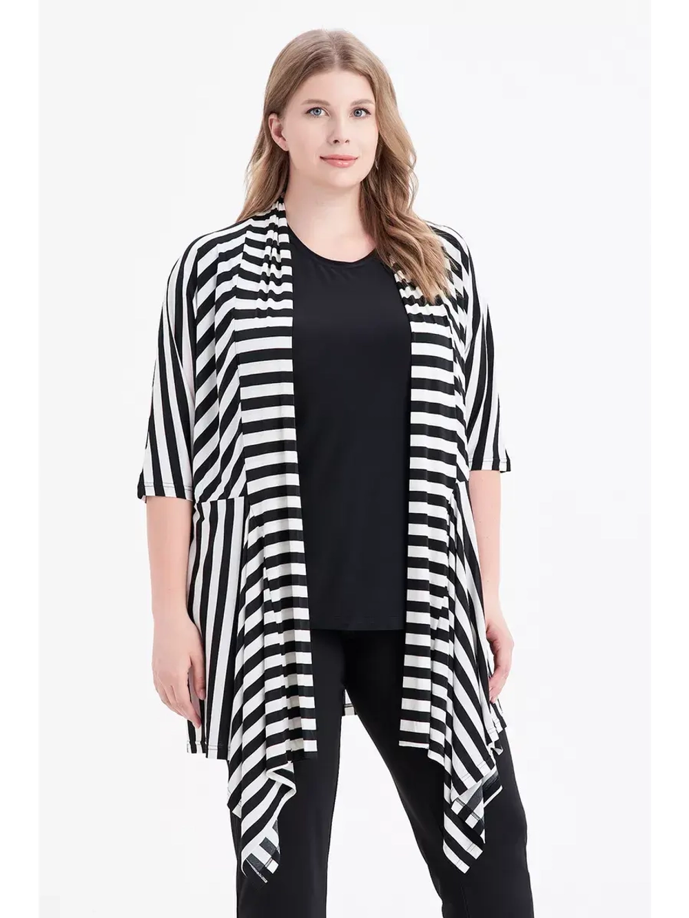 Кардиган полоска трикотаж масло летний