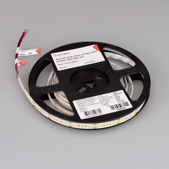 Светодиодная лента Alright 22W/m 240LED/m 2835SMD теплый белый 5M 038745