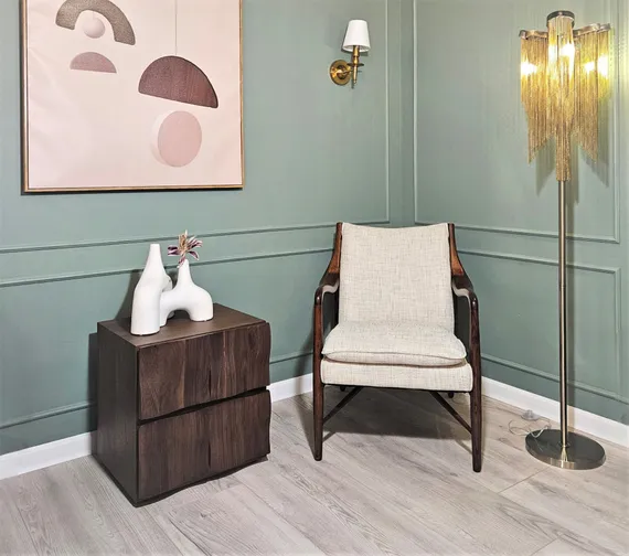 Прикроватная тумбочка Kioto с двумя ящиками, орех