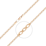 Цепь из красного золота (плетение двойной ромб) Артикул: 21-0303-045-1110-17