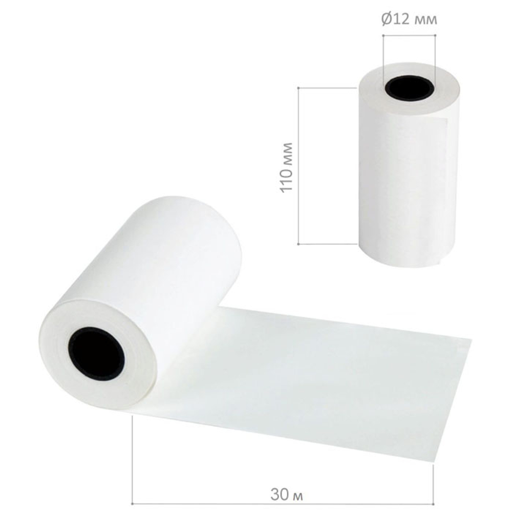 Термобумага ТМ 110, рулон 110ммх30м, д/встроенных принтеров, Арт. 416678, шт.