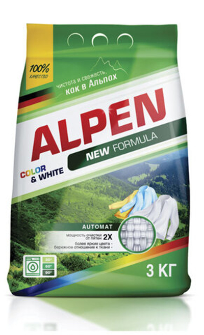 Стиральный порошок Alpen для цветного и белого 3 кг
