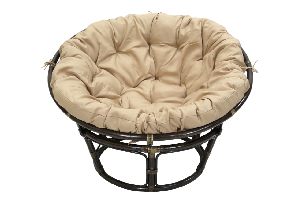 Кресло для отдыха Garden Story Папасан Ø110см ротанг натуральный 3уп(1 уп корзина коньяч, 1 уп подставка, 1 уп по