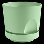 Кашпо для цветов пластиковое 0,8л d-12см «Тренд»с поддоном Мята