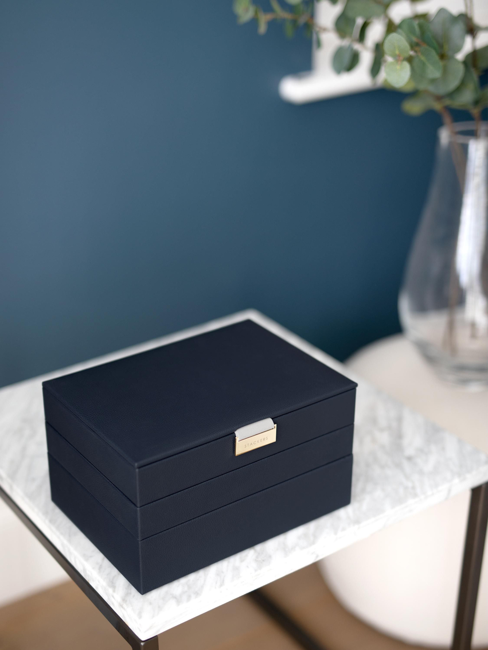 Органайзер для украшений и часов Stackers Classic Jewellery Box, 3 секции -Dove Grey & Rose (Navy Blue / темно-синий / Navy Blue / Органайзер с крышкой)