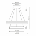 Подвесной светодиодный cветильник LED4U 8587-600-400 BK