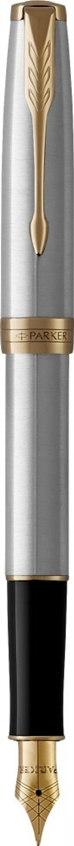Перьевая ручка Parker Sonnet 1931504, Stainless Steel GT, перо: F или М, цвет чернил: black, в подарочной упаковке