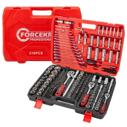 Набор инструментов 216пр. 1/4''3/8''1/2''(6гр.)(4-32мм) FORCEKRAFT FK-38841New