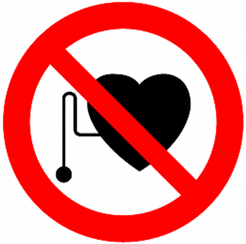 Р11 "Запрещается работа (присутствие) людей со стимуляторами сердечной деятельности!"