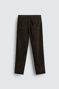 ZARA ВЕЛЬВЕТОВЫЕ БРЮКИ REGULAR FITНЕВЫЙ, КОРИЧНЕВЫЙ