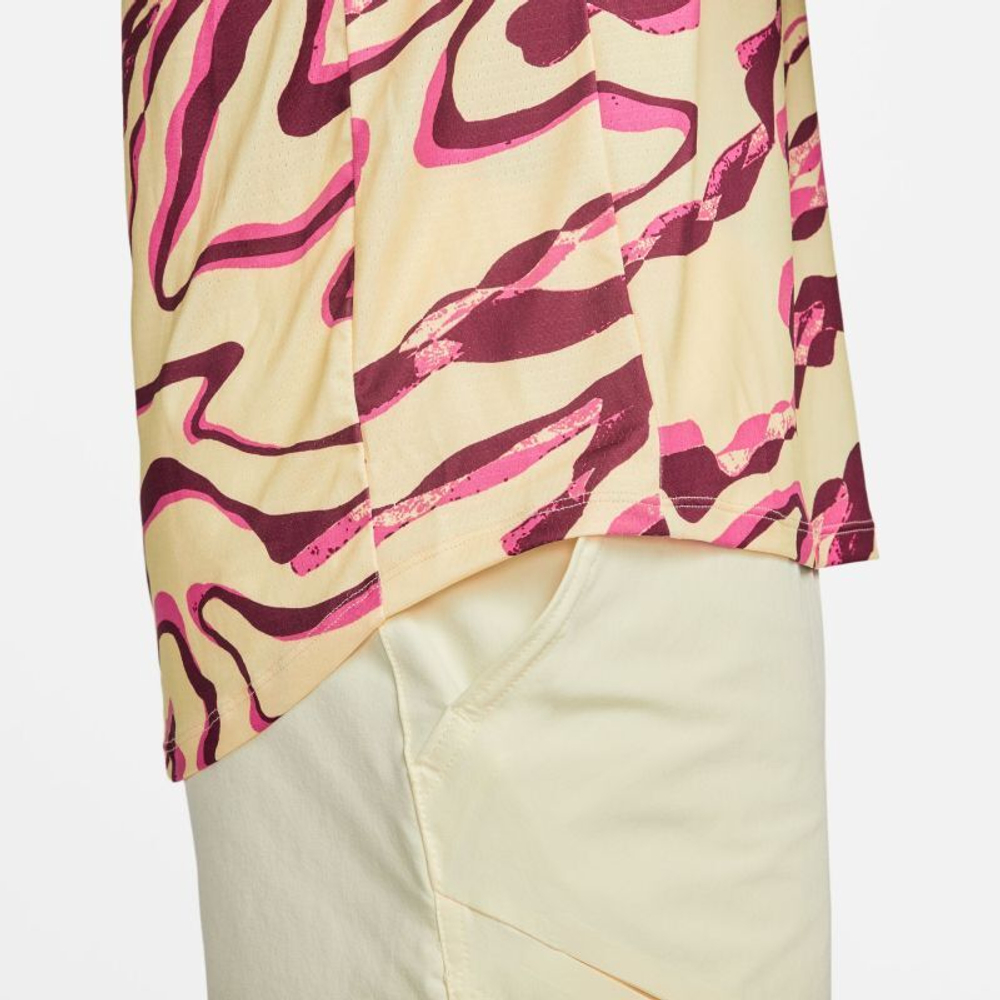 Футболка мужская теннисная Nike Court Dri-Fit Advantage Printed Top - alabaster/black