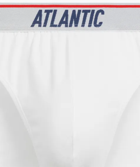 Мужские трусы (3шт) слипы спорт Atlantic 3MP-219, хлопок, белый