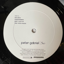 Винтажная виниловая пластинка LP Peter Gabriel So (USA 2002) Classic Records