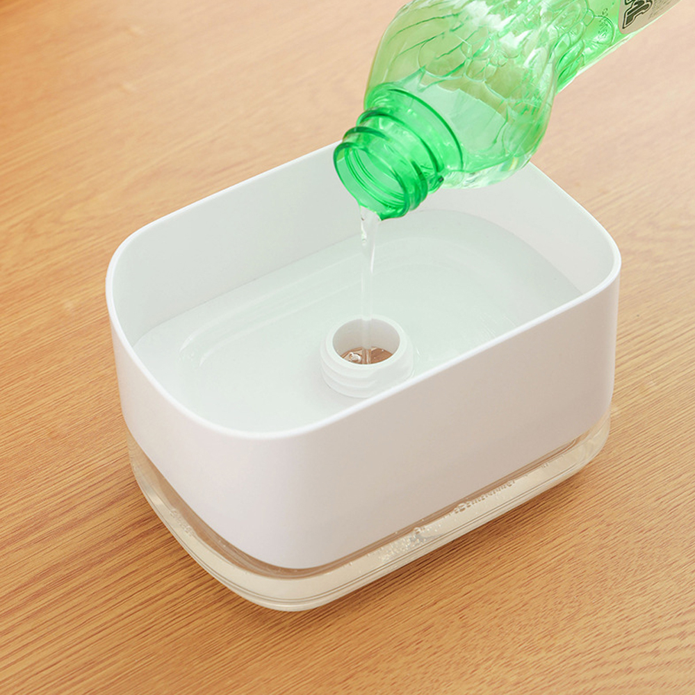 Диспенсер для моющего средства с губкой, 140*98*83мм