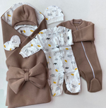 Комплект на выписку "Милашка" (7 пр.) - весна-осень (Цвет: Коричневый)