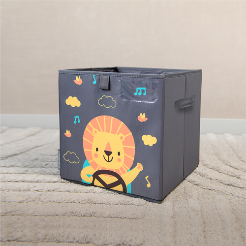 Коробка для игрушек. Львенок в машинке