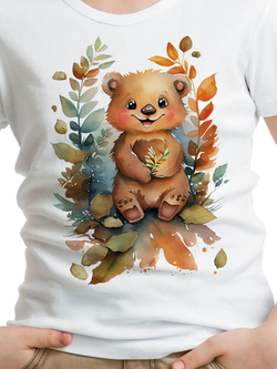 Футболка детская яркий принт собаки щенок бигль красочный