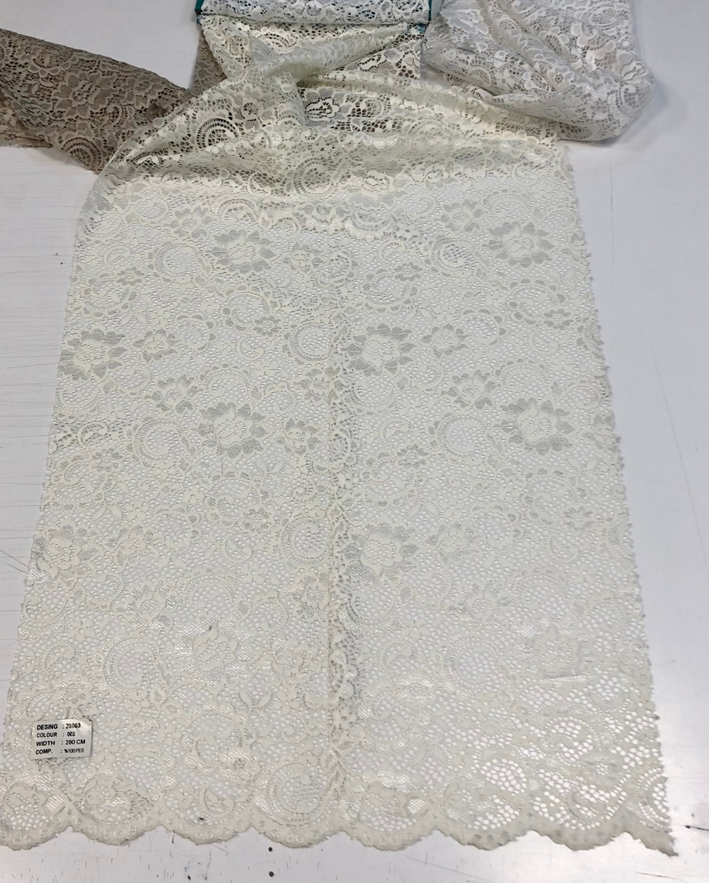 Тюль гипюр El Desing арт. 23863 col. 002 молочный (высота 280 см, Турция)
