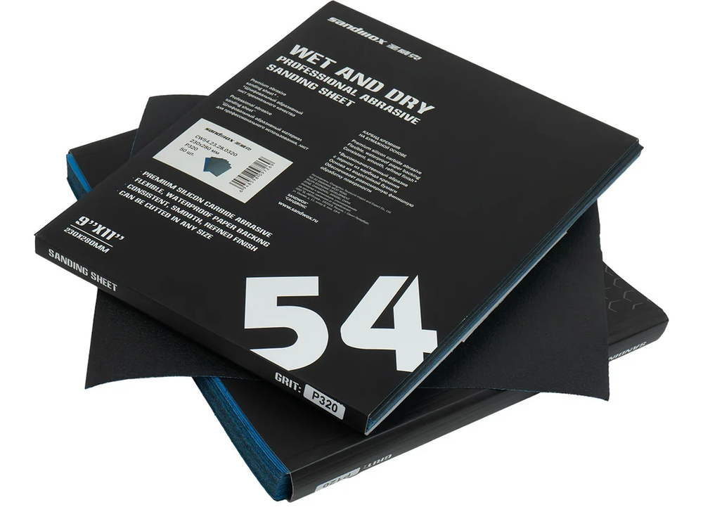 CW54.23.28.0320, Бумага наждачная SANDWOX водостойкая Р320 230 х 280 мм (упаковка 50 шт)