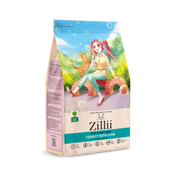 Сухой корм для кошек ZILLII Skin & Coat Care с индейкой и ягненком для здоровья кожи и шерсти 10 кг