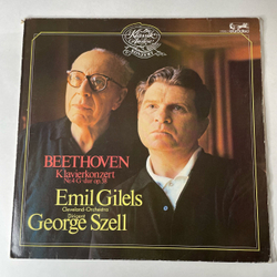 Винтажная виниловая пластинка LP Emil Gilels Эмиль Гилельс, Klavier, Cleveland Orchestra, Dirigent George Szell, Beethoven Бетховен, Klavierkonzert Nr. 4 G-dur Op. 58 (Германия 1979)
