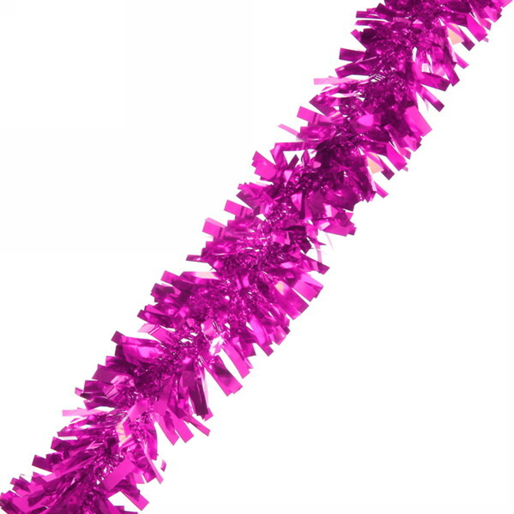 Мишура 2м 7см «Золотые блики», Фуксия