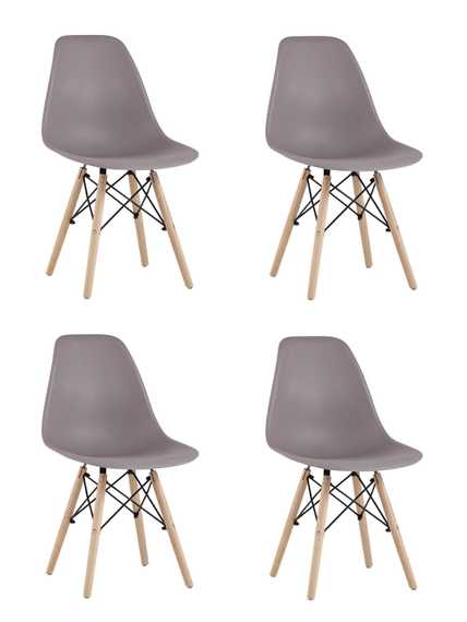 Eames Style DSW темно-бежевый пластик, стальной каркас, натуральный массив бука