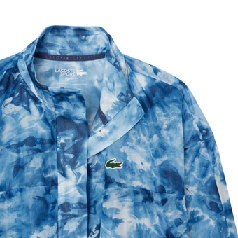 Женская Кофта теннисная Lacoste Lightweight Crocodile Print Tennis - небесный