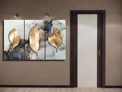 Модульная картина "Черно-белый мрамор"