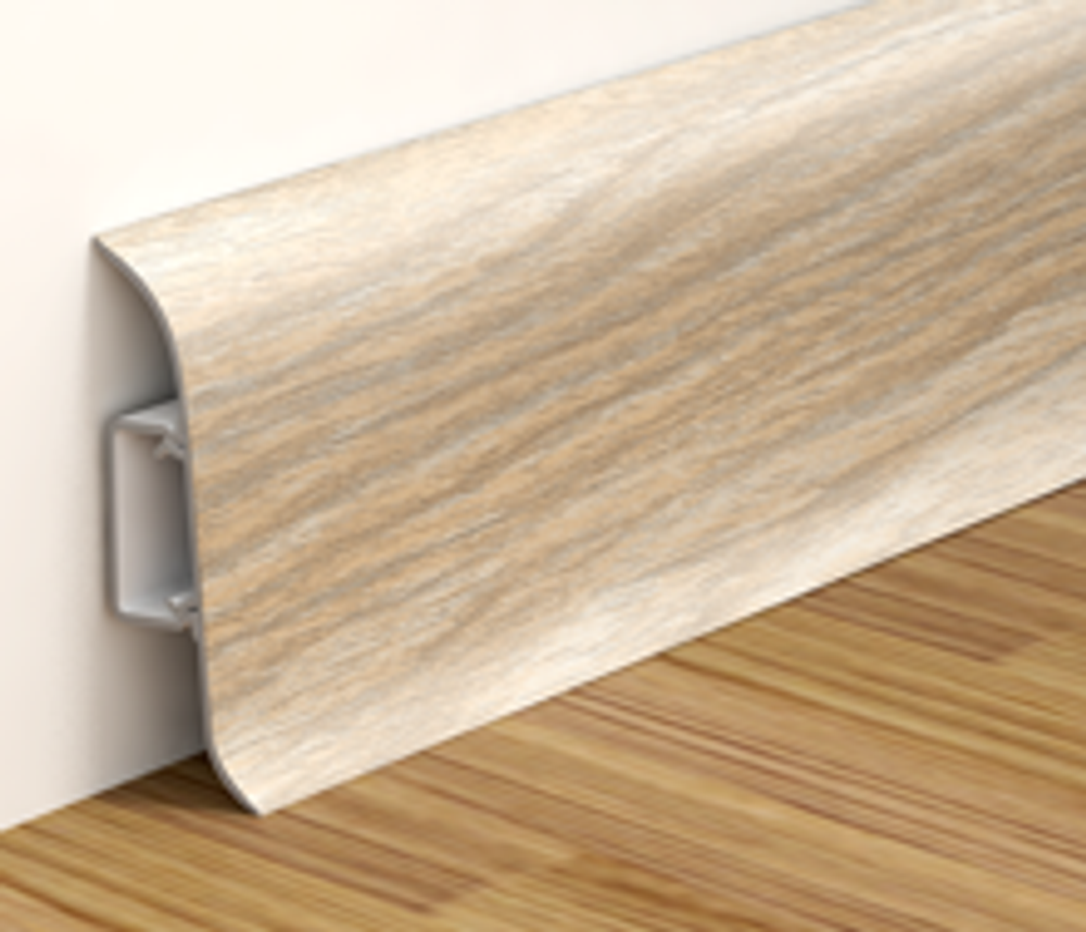 Плинтус ПВХ Идеал Классик 203 Дуб беленый 2200х55х22 мм