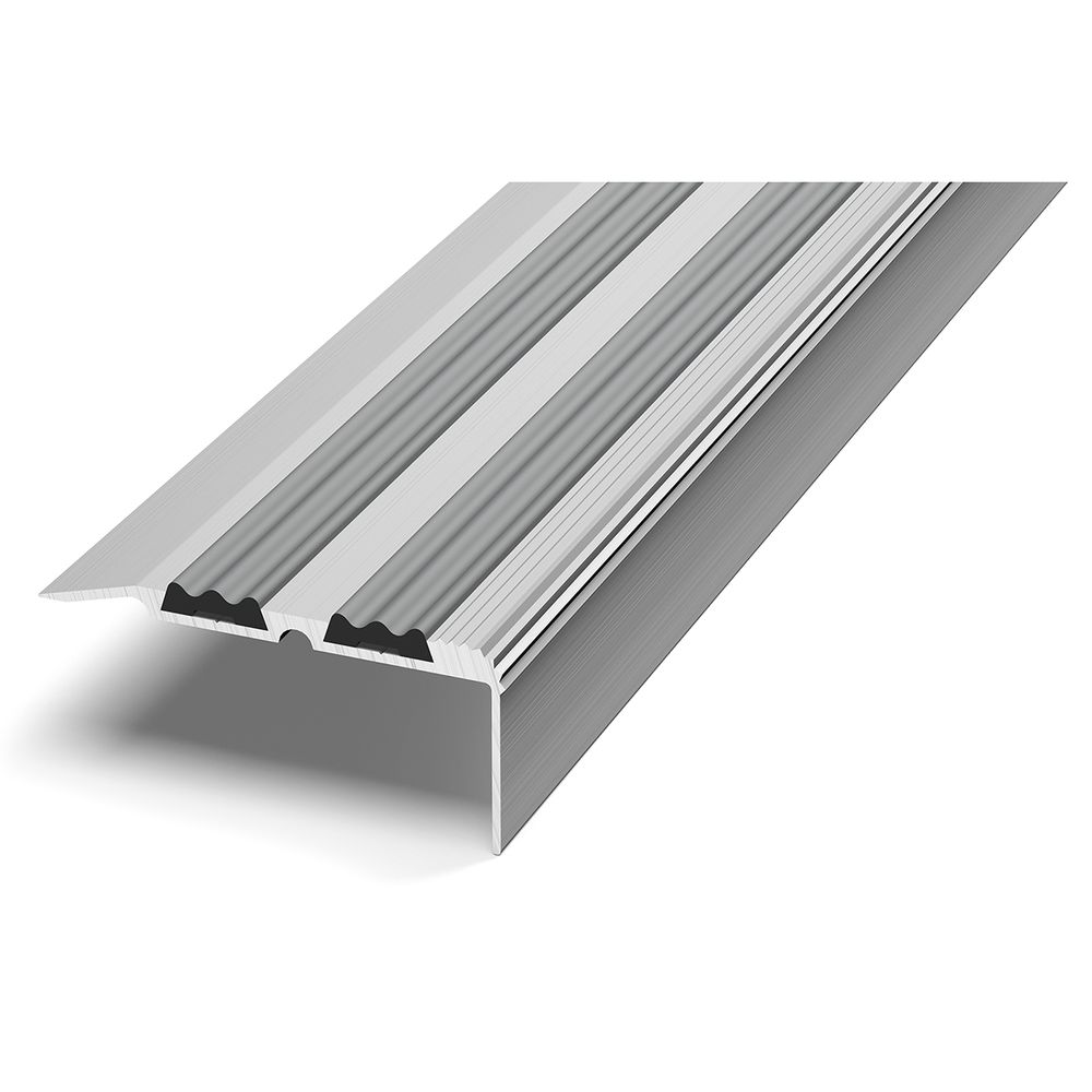 Порог угловой Лука серебро анод. (0,9 м) с ПВХ вставкой, 30,8х68 мм