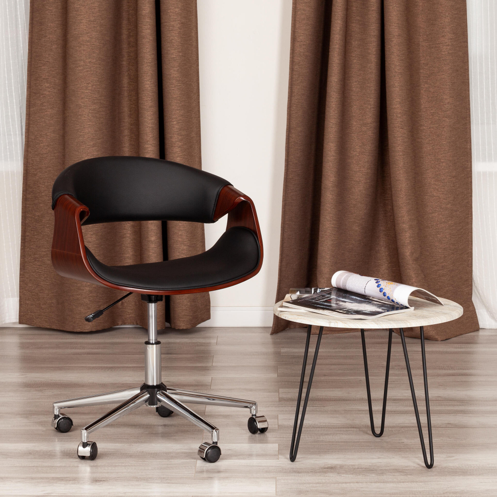 Кресло BEND  орех, кож/зам черный