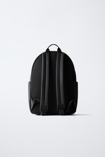 ZARA ПРОРЕЗИНЕННЫЙ ШКОЛЬНЫЙ РЮКЗАК, ЧЕРНЫЙ