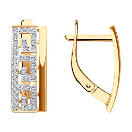 Серьги из золота с фианитами