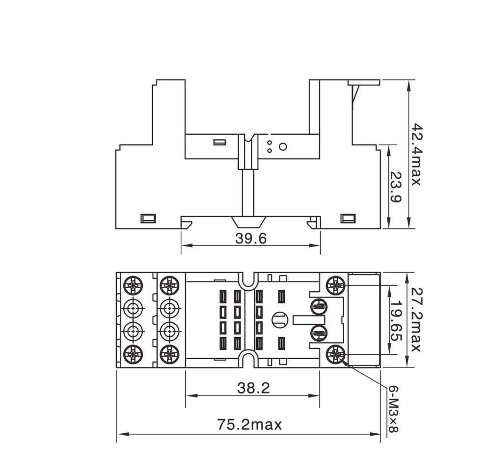 Колодка Prompower PPYF-08-ESN-B для реле серии PMY2, винтовые клеммы