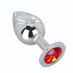 Большой плаг из стали с красным кристаллом Red Flame - 9,5 см. (Цвет: красный)