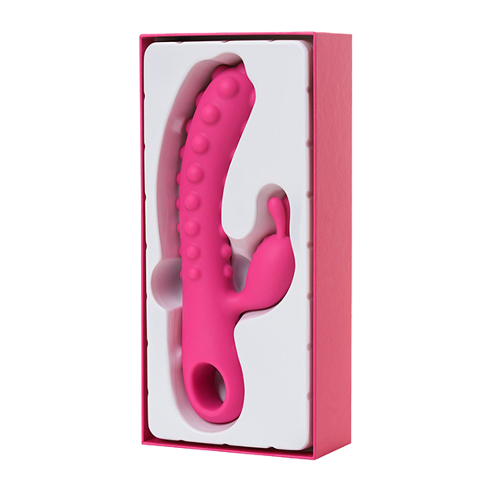 Розовый вибромассажер 21,5см с бугорками Kokos Smon №1