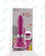 Фиолетовый водонепроницаемый вибратор на присоске со сменной панелью управления 19 см.