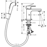 Смеситель для раковины Hansgrohe Vernis Shape 71216000 хром