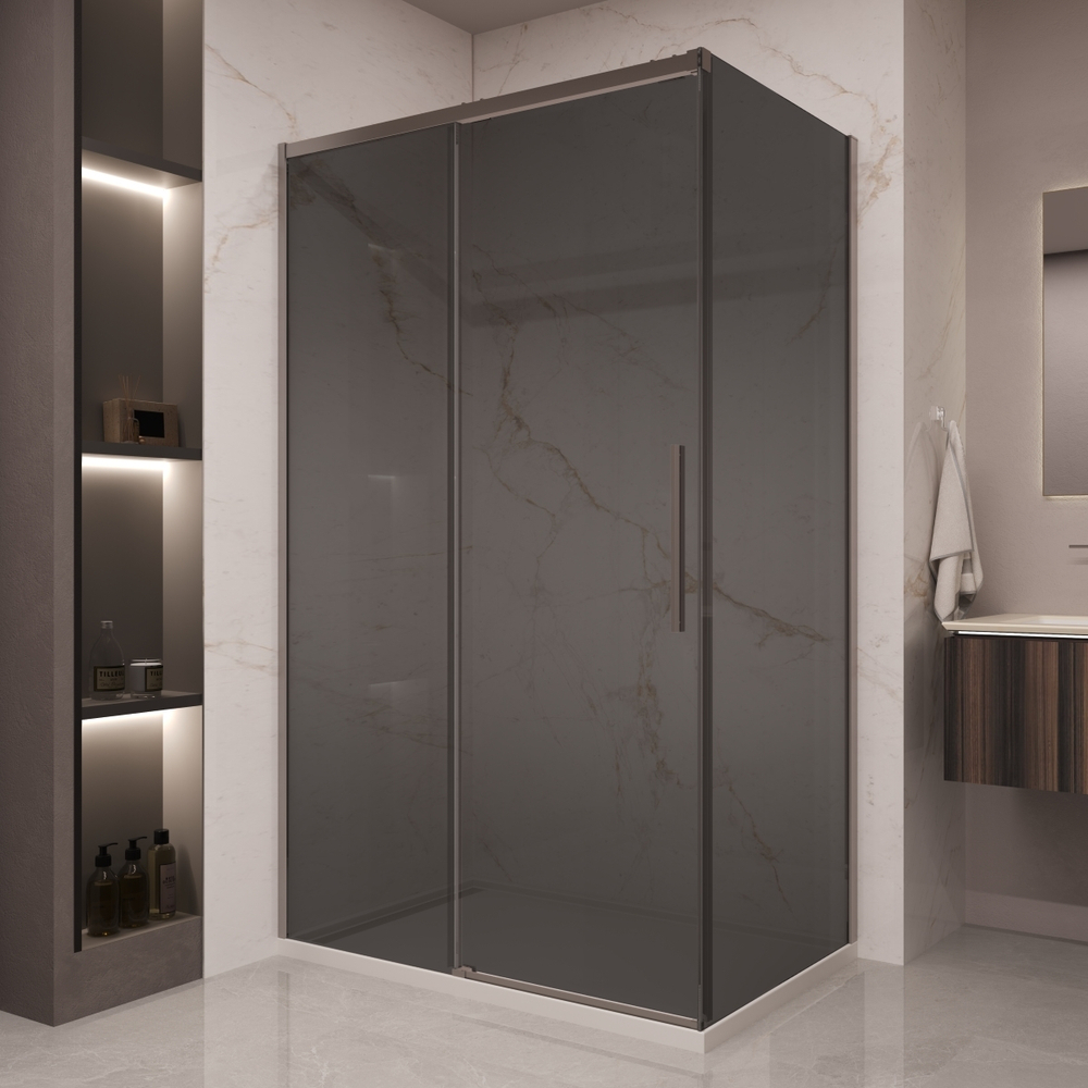 Душевой уголок Stella VSR-1ST9012CGGM, 1200*900, вороненая сталь, стекло тонированное