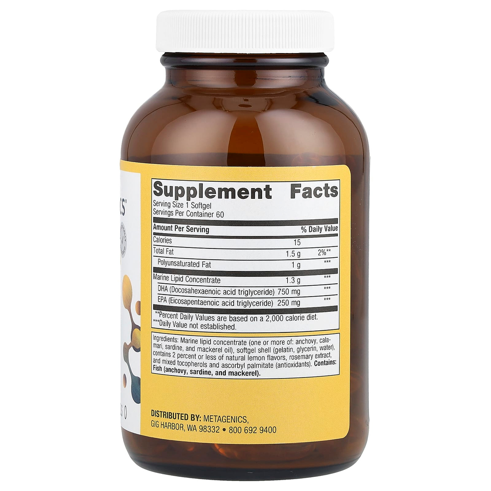 Metagenics, OmegaGenics®, рыбий жир Neuro, 1000 мг, 60 мягких таблеток