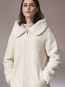 Куртка чебурашка из люкс эко - меха, белая, SilverFox